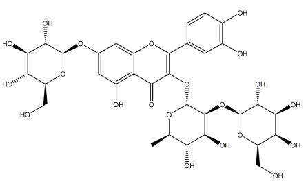 槲皮素 3-O-β-D-吡喃半乳糖（1→2）-α-L-吡喃鼠李糖-7-O-β-D-