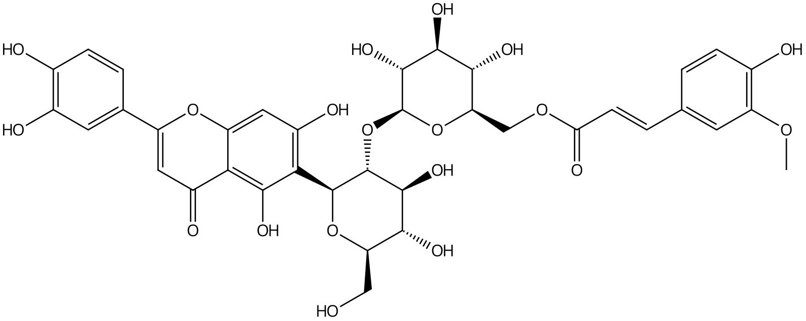 異葒草素-2''-O-(6'''-(E)-阿魏?；?-葡萄糖苷|CAS No.220948-75-4